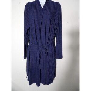 Lisa Rinna Duster Cardigan 1X Open Front Long Blue Light Weight Tie LagenLook